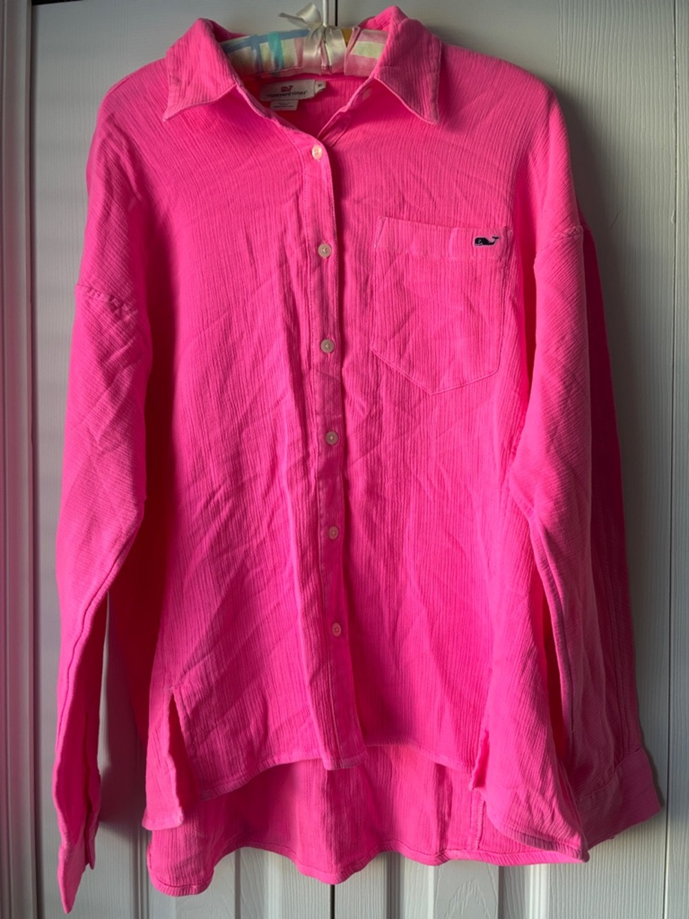 Vineyard Vines Neon Hot Pink Button-Down Shirt